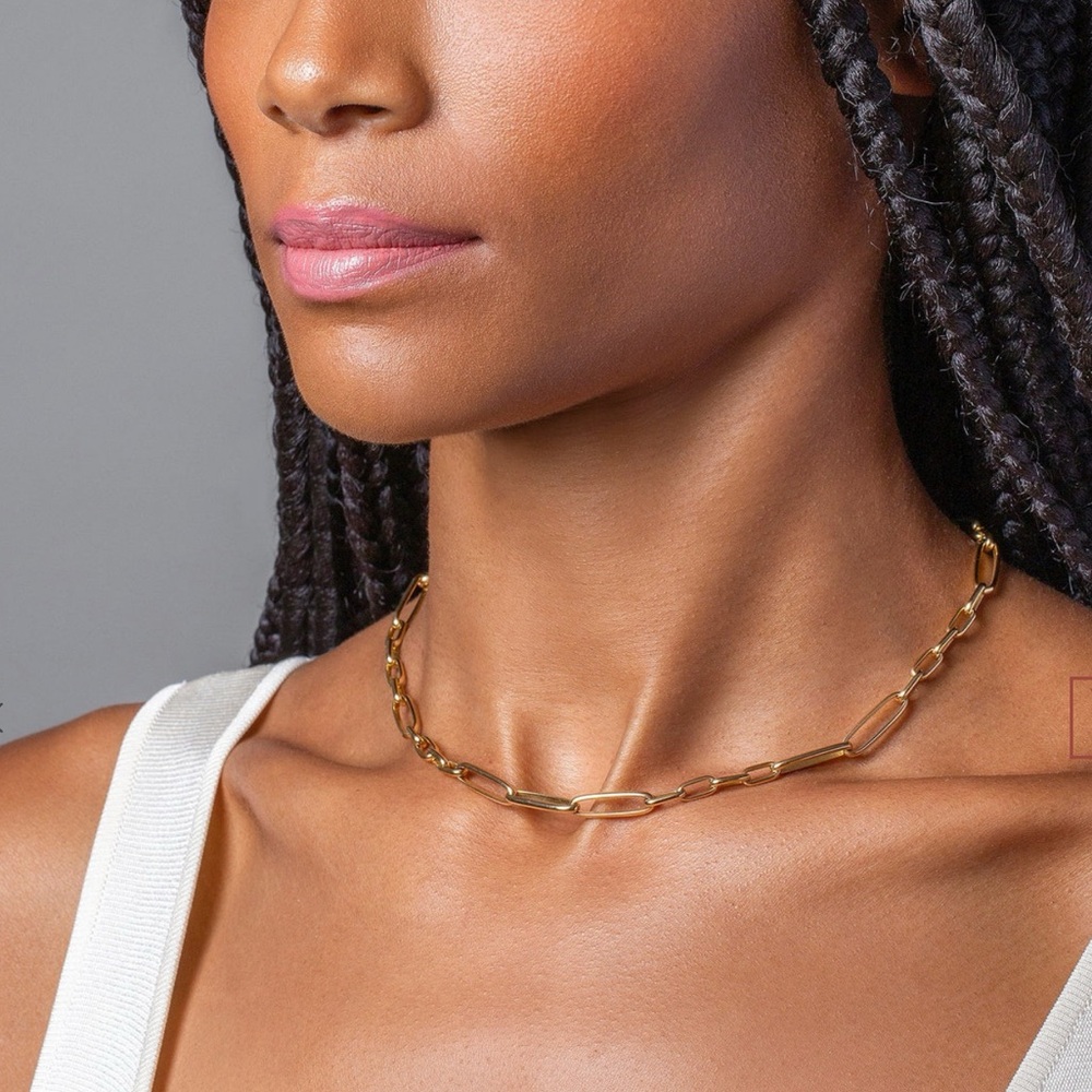 18k Solid Gold Mociun Chain Necklace